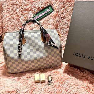 Louis Vuitton Damier Azur Speedy 30. Made in USA